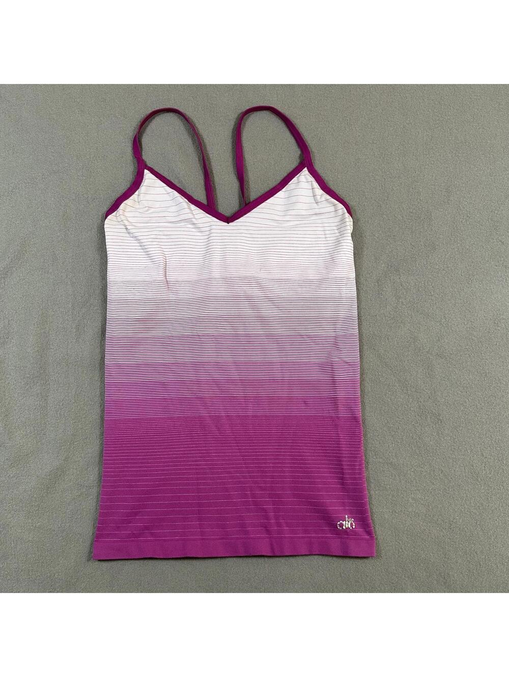 Alo Women’s Tank Top Pink White Stripes Medium